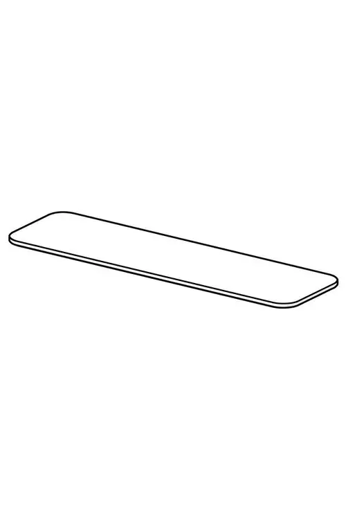 Lange, flache Deckplatte in Grau, geeignet für verschiedene Anwendungen. Hergestellt von HANSA.